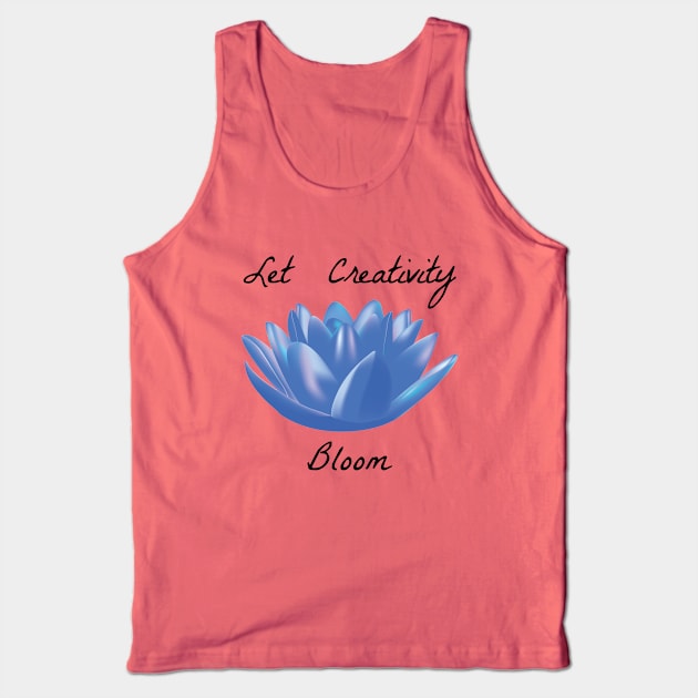 Let Creativity Bloom - Black Tank Top by Pen_and_Pixel